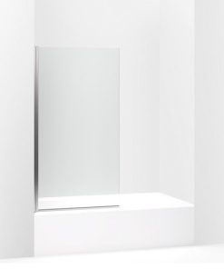 Kohler Aerie Glass Bath Screen, Square Corner, Bright Polished Silver