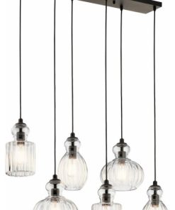6 light Double Linear Pendant - 12.25 inches wide Olde Bronze 6 light Double