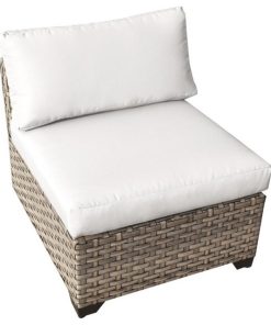 TKC Monterey Armless Patio Chair in White (Set of 2)