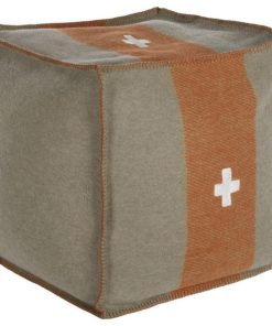 Swiss Army Pouf 24X24X24 Gray And Orange