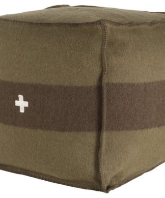 Swiss Army Pouf 24X24X24 Green And Brown