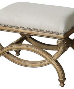 Uttermost 23052 Karline 23"W Rustic Contemporary Small Bench - White Mahogany