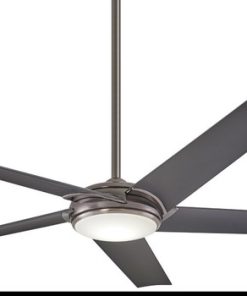 60" Ceiling Fan With LED, Gun Metal With Etched Opal Glass