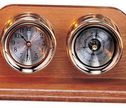 6" Polished Brass Quartz Clock and Barometer Weather Station