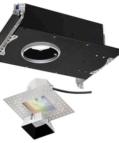 WAC-Lighting Tesla Aether LED Square Invisible Trim Recessed Lighting, Black