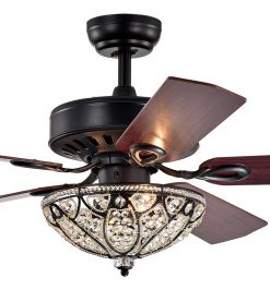 Warehouse of Tiffany's CFL-8353REMO/MB Lanette 52", 3 Light, Black