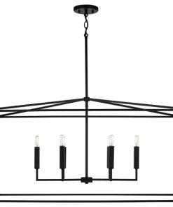 Thea Six Light Island Pendant in Matte Black