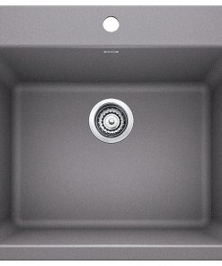 25"x22"x12" Blanco Liven Silgranit Laundry Sink, Metallic Gray
