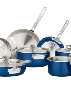 Viking 2-Ply 11-Piece Cookware Set, Glass Lids, Blue