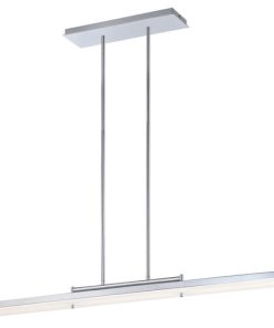 Twist and Shout LED Island Light, Chrome With White Screen Painted Glass Glass