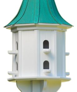 Vinyl Birdhouse, Copper Ribbon Roof, Patina Copper
