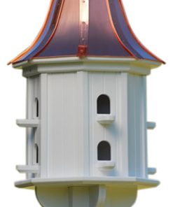 Vinyl Birdhouse, Copper Ribbon Roof, Bright Copper