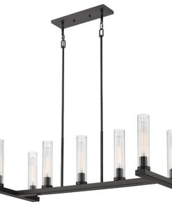 Z-Lite Beau 7 Light Chandelier, Bronze /Clear