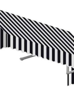 7' San Francisco Window/Entry Awning, Black/White