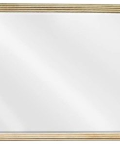44"x34" Buttercream reed-frame mirror with beveled glass