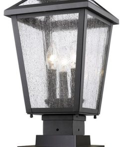 3 Light Outdoor Pier Mount Light Black
