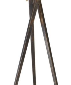 Tripod Floor Lamp in Tudor Brown with Linen Shade