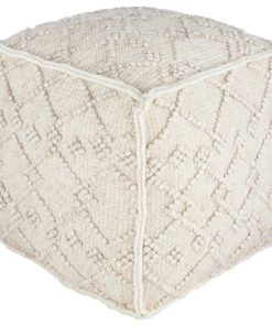 Surya Hygge Cube Pouf With White And Charcoal Finish HGPF002-181818