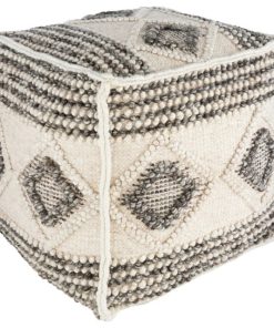 Surya Hygge Cube Pouf With Charcoal And White Finish HGPF001-181818