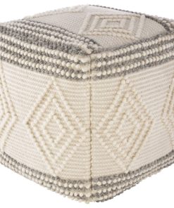 Taniyah Modern Styled Hand Woven Pouf, Charcoal, 18''Hx18''Wx18''D