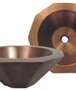 Whitehaus WHOCTDWV16-OCS Single Bowl Decagon Bath Basin In Smooth Copper