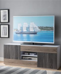 Three Tone Wooden TV Stand, Multicolor