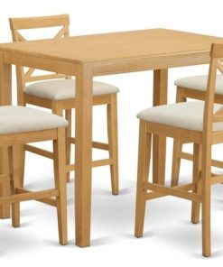 5-Piece Counter Height Dining Set, High Top Table And 4 Dining Chairs