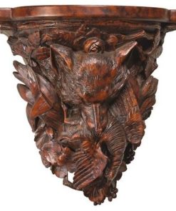 Wall Shelf Rustic Fox Hand Large Hand Painted Detailed OK Casting