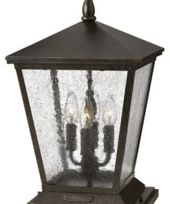 Trellis Outdoor Pier Mount Lantern, 4-Light, Regency Bronze, 19.75"H
