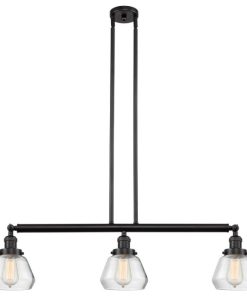 3-Light Fulton 39" Island Light, Oil Rubbed Bronze, Glass: Clear