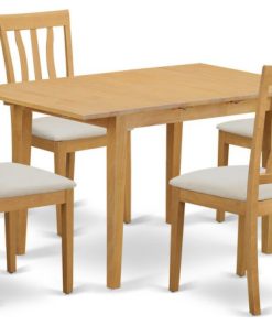 5-Piece Dining Room Set, Kitchen Table and 4 Chairs, Oak