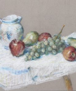 Thomas Strickland "Still Life With Fruit and Pitcher" Pastel Drawing