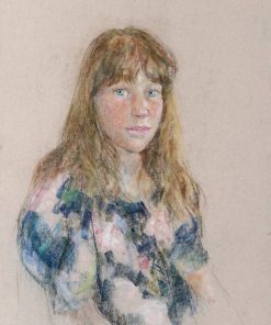 Thomas Strickland "Portrait of a Girl With Bangs" Pastel Drawing