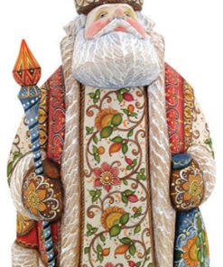 Treasured Trimming Santa, Woodcarved Figurine