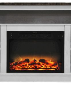 47.2"x15.7"x32.5" Seville Fireplace Mantel With Logs and Grate Insert