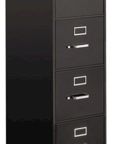 510 Series Four-Drawer, Full-Suspension File, Letter, 52"x25", Black
