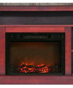 47 In. Electric Fireplace with a 1500W Log Insert and Cherry Mantel
