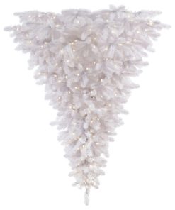 Vickerman 6'x61" Upside Down Christmas Tree, 600 Warm White LED, White