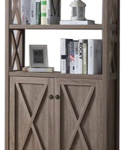 Wooden File Cabinet With 'x' Shaped Cutout Side Panel, Dark Taupe Brown