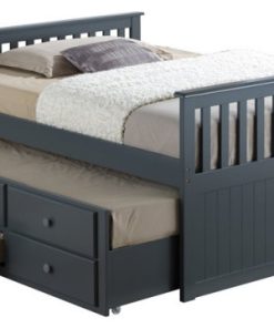 Storkcraft Marco Island Full Captain's Bed with Twin Trundle in Gray
