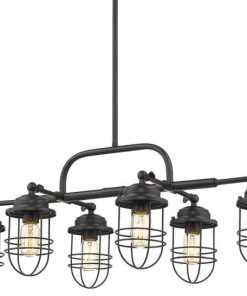 6-Light Linear Black Pendant