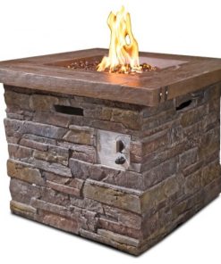 30.25" Classic Stone Square Gas Fire Pit