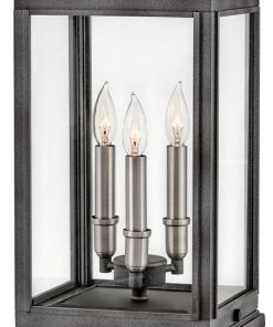 Sutcliffe 3-Light Outdoor Pier Mount, Aged Zinc