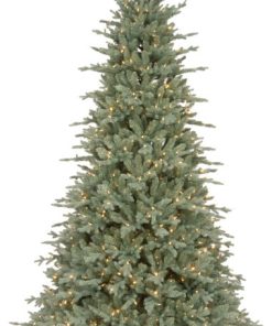 7 1/2' Feel Real Buckingham Blue Spruce Hinged Tree With 650 Clear Lights