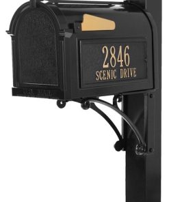 Whitehall Custom Capitol Mailbox- Cast Aluminum with Side Mount post P