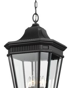 4-Light Hanging Lantern, Black