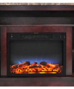 47.2"x15.7"x32.5" Seville Fireplace Mantel With LED Insert, Mahogany
