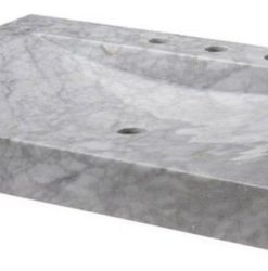Stone Vanity Top, 30" and Integrated Bowl, Carrera Marble