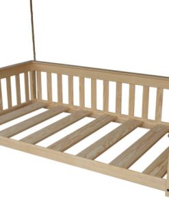 Twin Misson Hanging Daybed with Rope or Chain, Unfinished, With Rope
