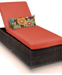 TK Classics Venice Wicker Patio Chaise Lounge in Orange